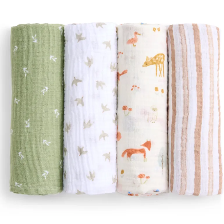 Cotton Muslin Swaddles - 4 Pack