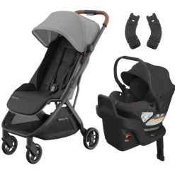 Minu V3 Stroller + Aria Infant Car Seat + Car Seat Adapters Travel System