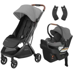 Minu V3 Stroller + Aria Infant Car Seat + Car Seat Adapters Travel System