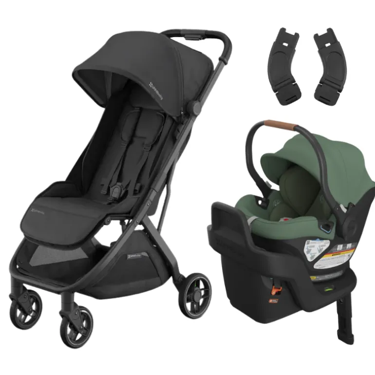 Minu V3 Stroller + Aria Infant Car Seat + Car Seat Adapters Travel System