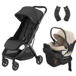 Minu V3 Stroller + Aria Infant Car Seat + Car Seat Adapters Travel System
