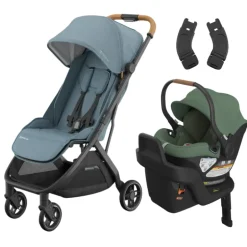 Minu V3 Stroller + Aria Infant Car Seat + Car Seat Adapters Travel System