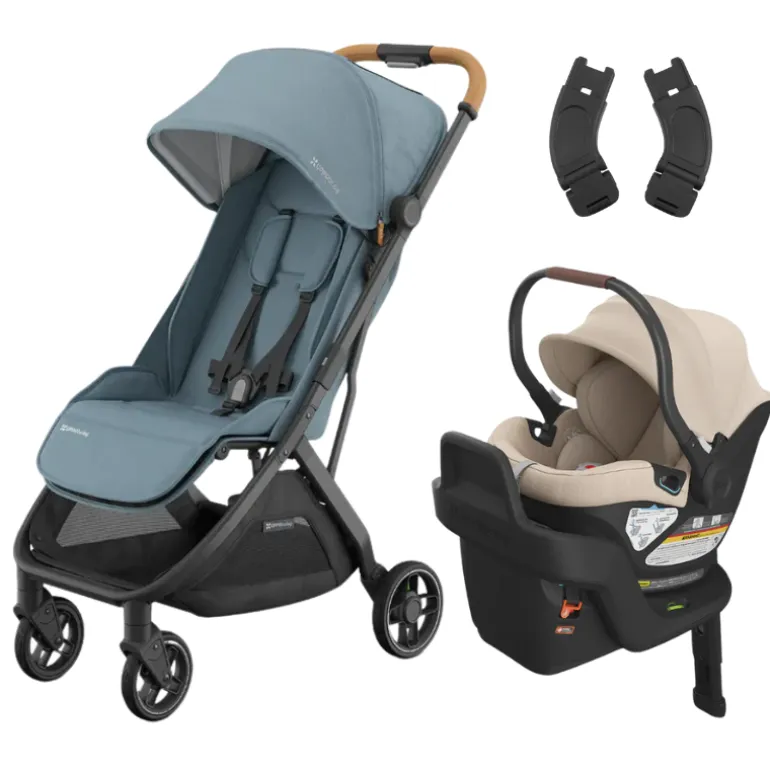 Minu V3 Stroller + Aria Infant Car Seat + Car Seat Adapters Travel System