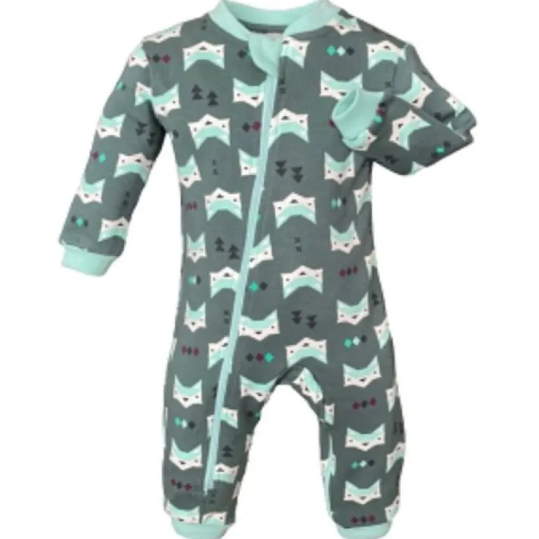 Patterned Organic Footless Sleepers
