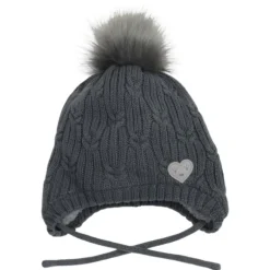 Pom Pom Heart Hat