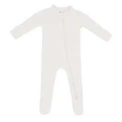 Ribbed Bamboo Zipper Footie