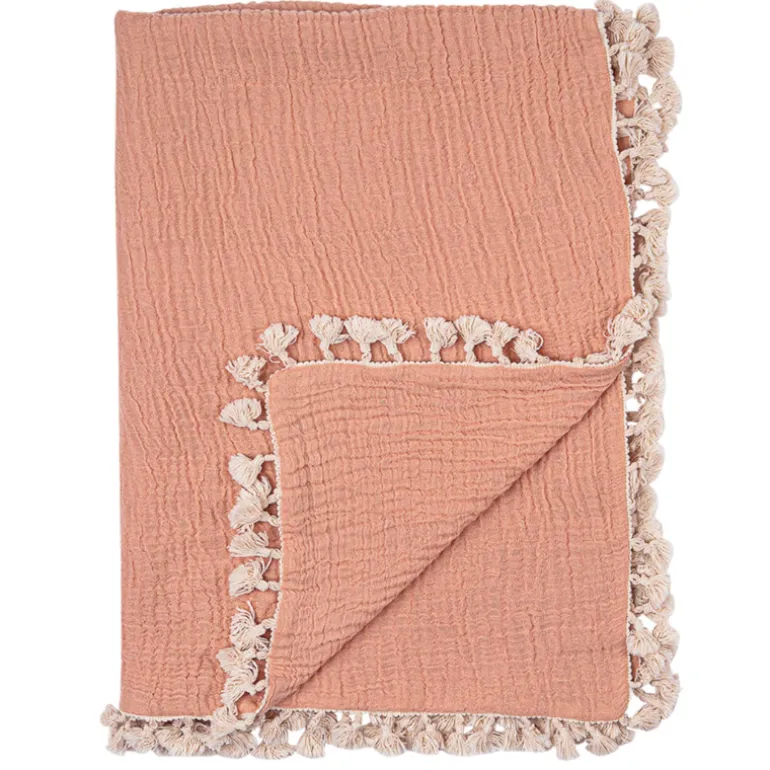 Tassel Muslin Blanket