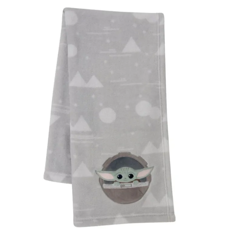 The Child/Baby Yoda Gray Fleece Baby Blanket